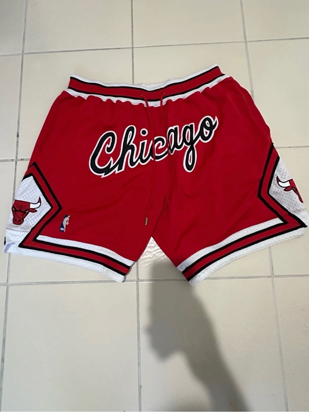 Just Don Chicago Bulls Red Basketball Shorts with Script Logo Size XL Pre-owned